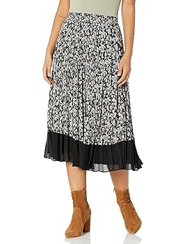 CLUB MONACO Women's Angle Pleated Skirt, Blue Dahlia, X